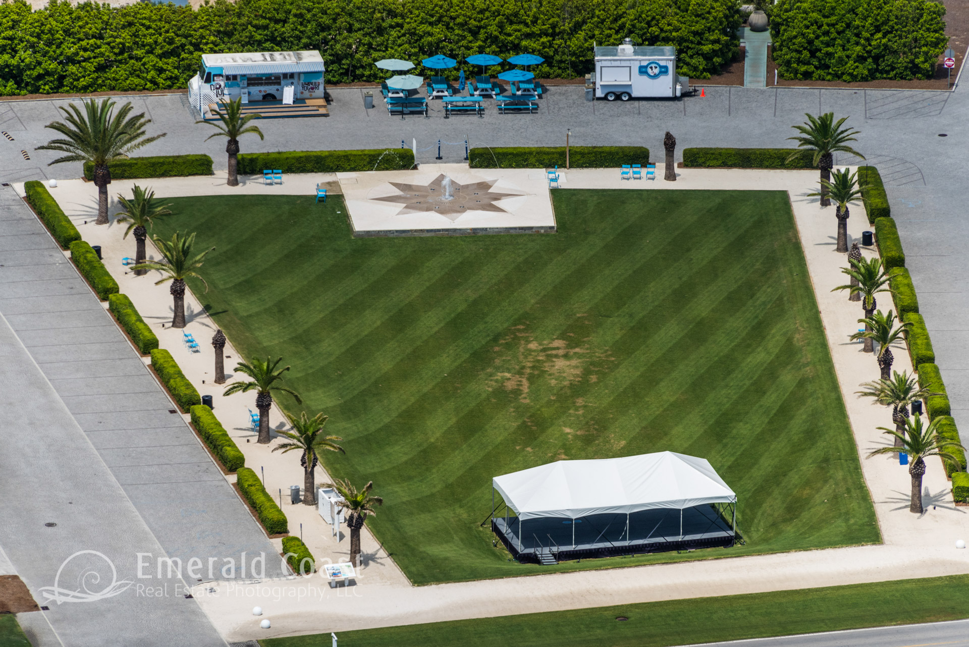 Aerial View of the lawn at Alys Beach