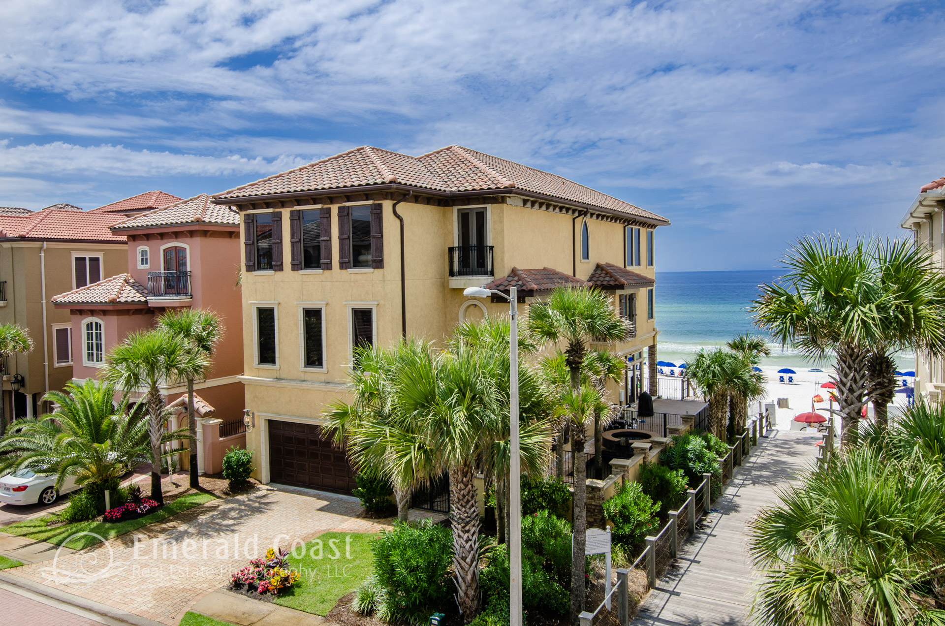 aerial photo of beach house in Destin, Florida